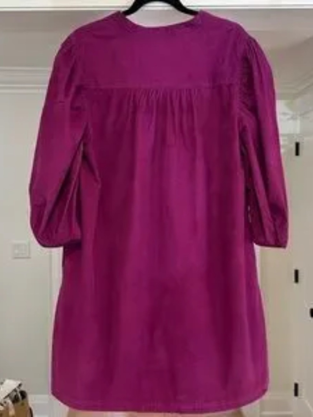 GAP Magenta Puff Sleeve Pinwale Corduroy Mini Shift Dress - Size XL Tall - Picture 5 of 15